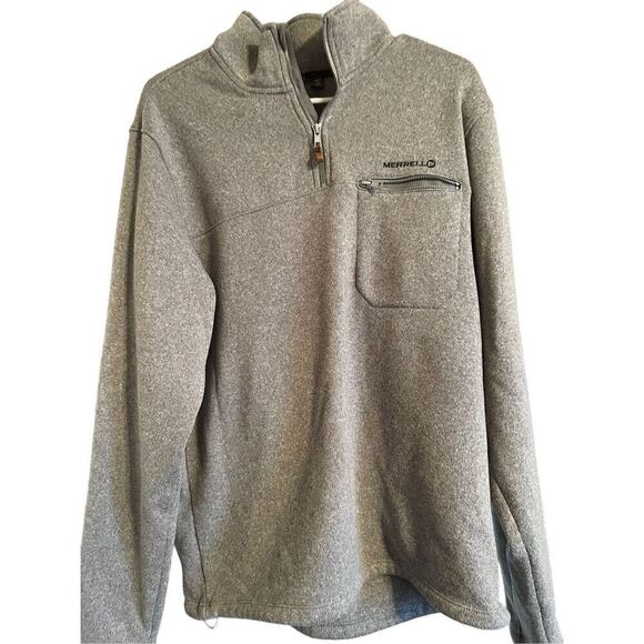 Merrell Men's Gray 1/4 Zip High Neck Long Sleeves Sweater Size L - Picture 1 of 9
